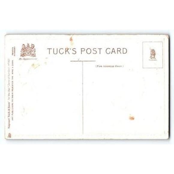 Vintage Raphael Tuck New Year Postcard Jan 1 Lithograph 1907-1915 Girls Ser 601 - Picture 2 of 2